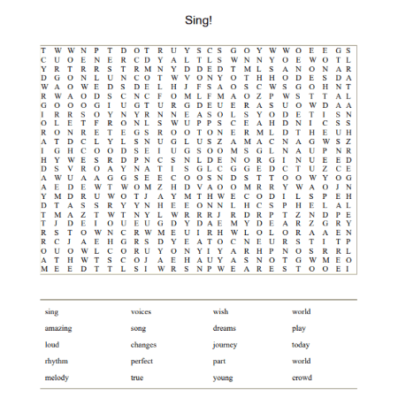 Word Search Music Count Us In 2008